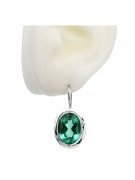 Sterling Silver 925 Emerald Drop Earrings vec114s