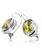 Vintage Sterling Silver 925, Yellow Peridot Drop Earrings vec114s