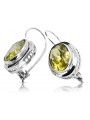 Vintage Sterling Silver 925, Yellow Peridot Drop Earrings vec114s