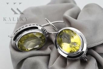 Cercei vintage din argint 925, Peridot galben vec114s