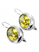 Vintage Sterling Silver 925, Yellow Peridot Drop Earrings vec114s