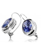 Vintage Sterling Silver 925 Sapphire Drop Earrings vec114s