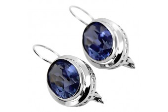 Boucles d'oreilles en argent sterling 925, Saphi vintage vec114s