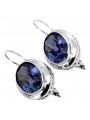 Vintage Sterling Silver 925 Sapphire Drop Earrings vec114s