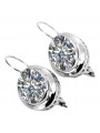 Boucles d'oreilles en argent sterling 925, Zirco vintage vec114s