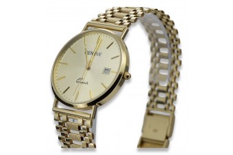 Ceas bărbătesc din aur galben 14k 585 italian Geneve mw006y&mbw001y