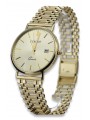 Montre Homme en Or 14k 585 Jaune Italien Genève mw006y&mbw001y