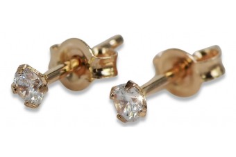 "Boucles d'oreilles en zircon rose vintage en or 14K 585" cec016r cec016r