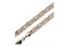 Chaîne en œil de tigre rose vintage en or 14 carats 60 cm, Or Rose 14K Blanc, 9,50m cc040rw