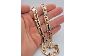 Bracelet Vintage en Or Rose 14K avec Découpe de Diamants cb040rw