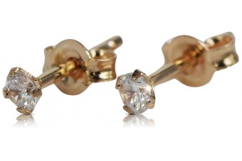 "Boucles d'oreilles en zircon rose vintage en or 14K 585" cec016r cec016r