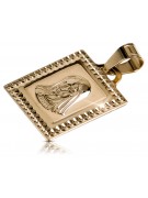 "Médaille d'icône de Marie en or rose 14k 585 avec pendentif" pm002r pm002r