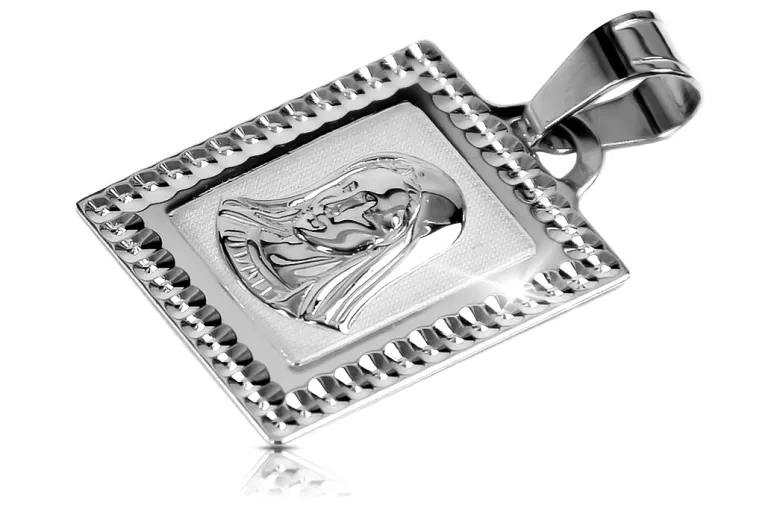 "Pendentif Icône Marie en Or Blanc 14 carats 585" pm002w pm002w