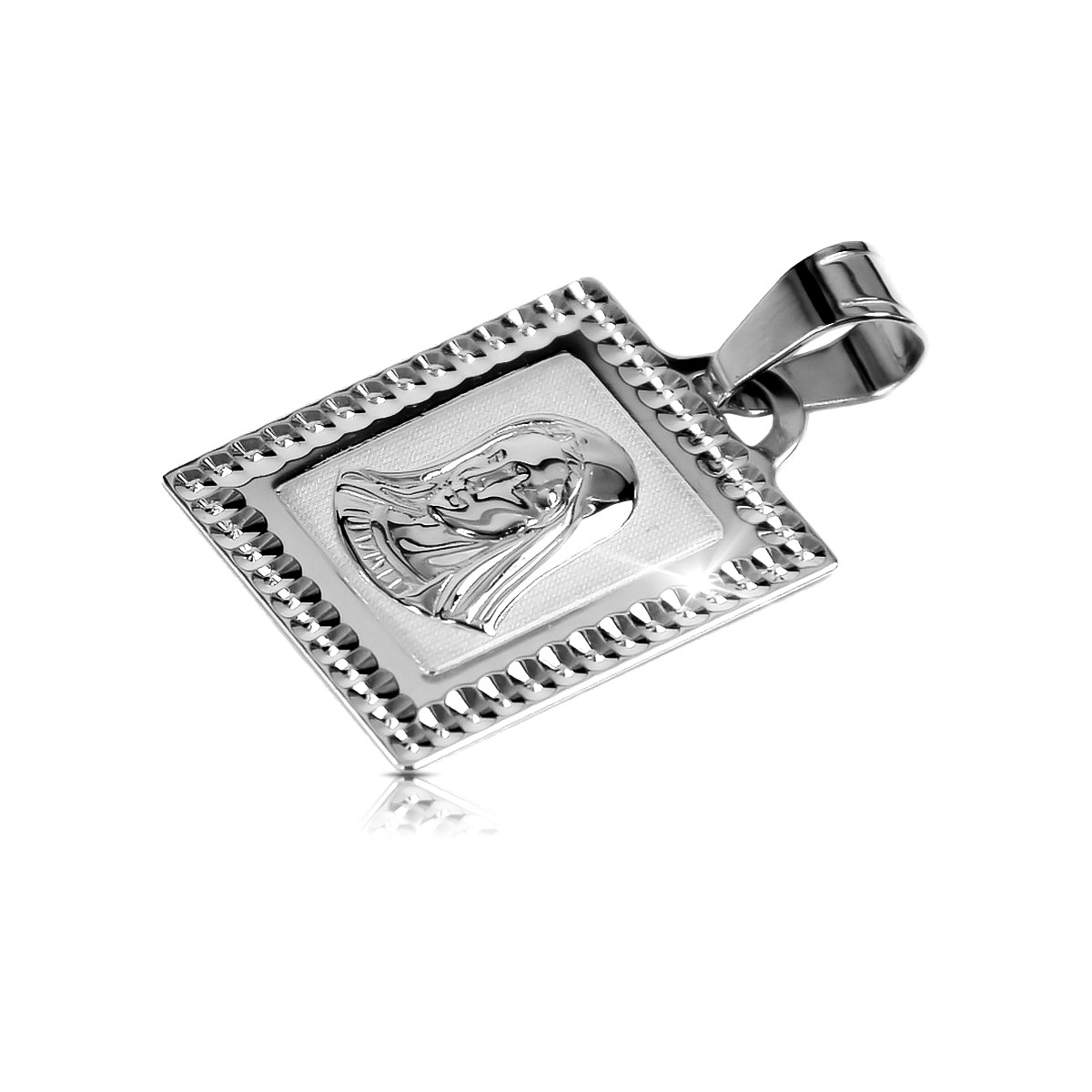 "Pendentif Icône Marie en Or Blanc 14 carats 585" pm002w pm002w