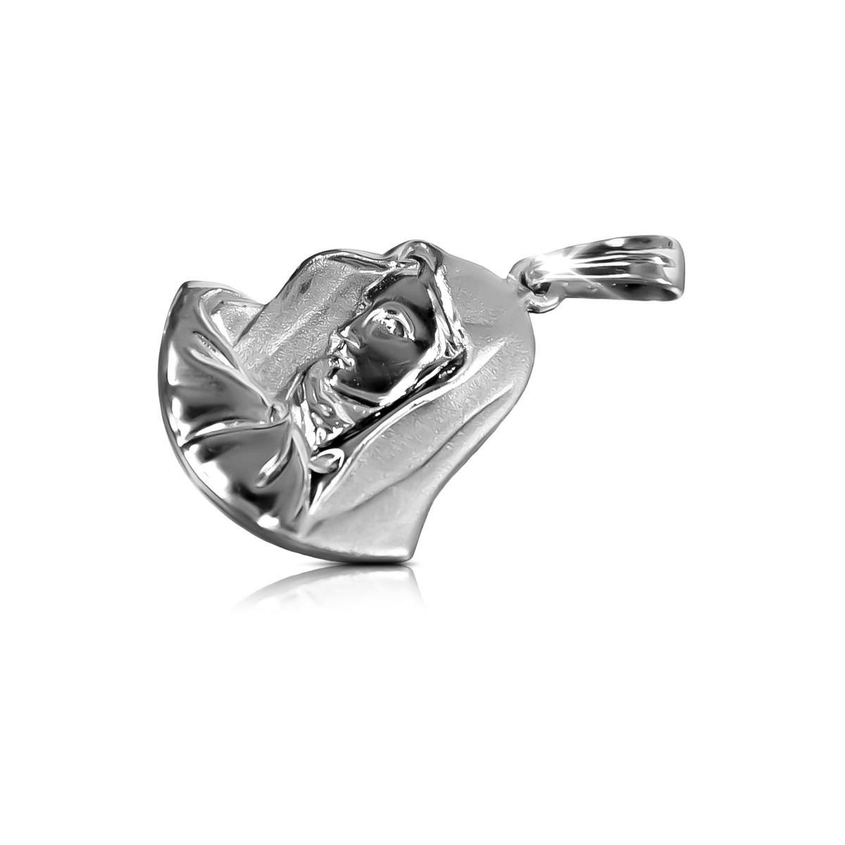 Pendentif Icône Médaille de Marie en Or Blanc 14 carats 585 pm003w pm003w