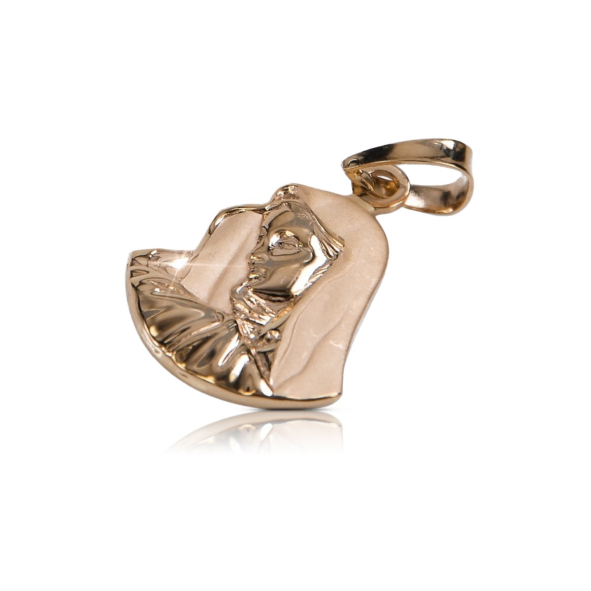 "14K Rose Gold Angelic Mary Medallion Pendant" pm004r pm004r