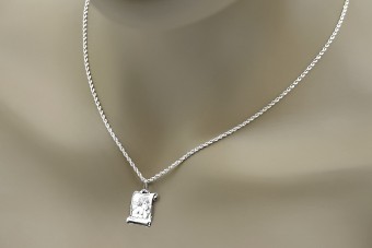 "Médaillon Ange Italien en Or Blanc et Icone Pendentif" pm016 pm016