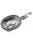 "Elegant 14K White Gold Italian Mary Medallion Icon Pendant" pm020 pm020