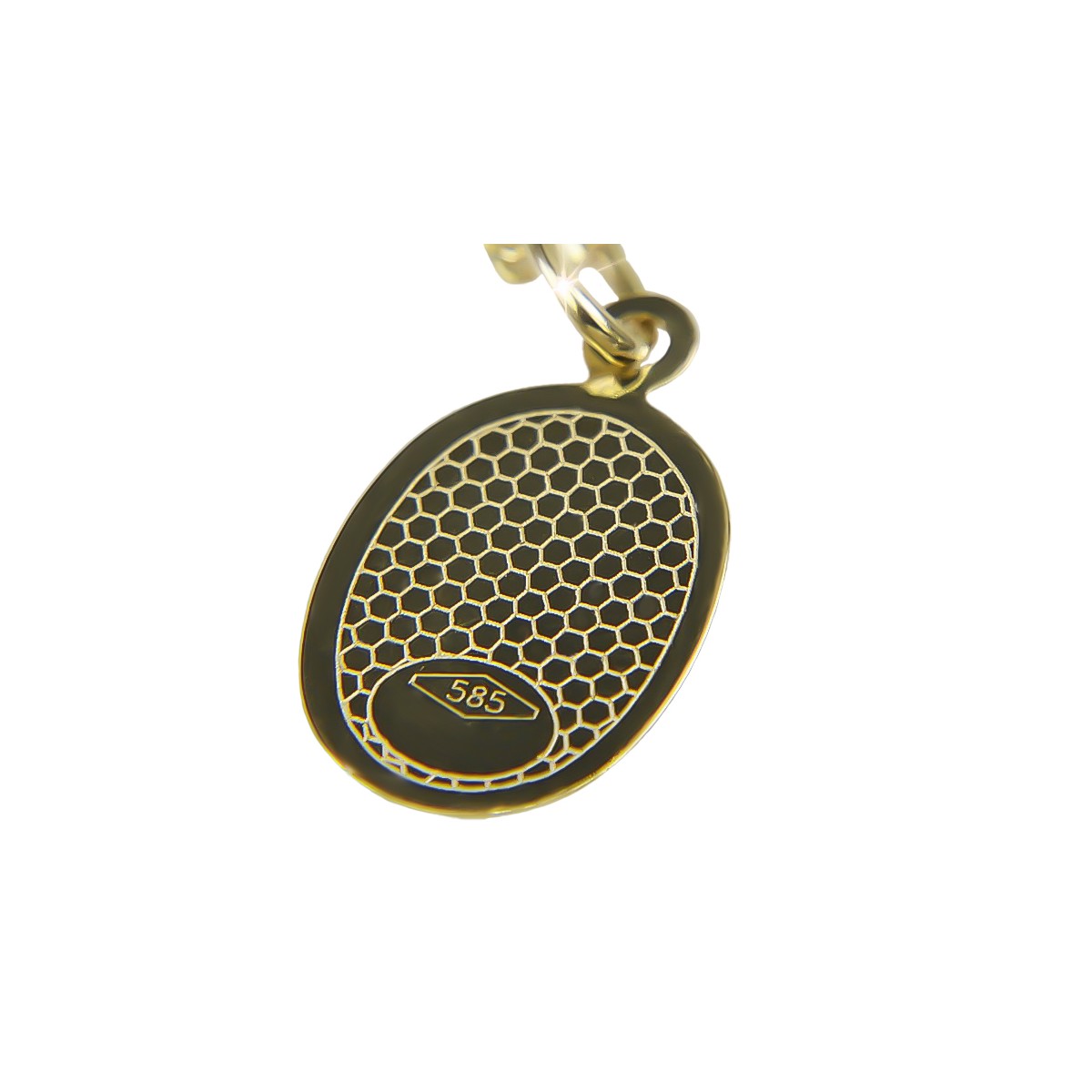 14K Yellow Gold Italian Mary Medallion Icon Pendant pm020