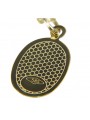 14K Yellow Gold Italian Mary Medallion Icon Pendant pm020