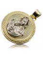 "14K Yellow White Gold Mary Medallion Pendant Icon" pm027yw pm027yw