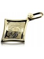 14K Yellow Gold Mary Medallion Icon Pendant pm028y