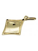 14K Yellow Gold Mary Medallion Icon Pendant pm028y