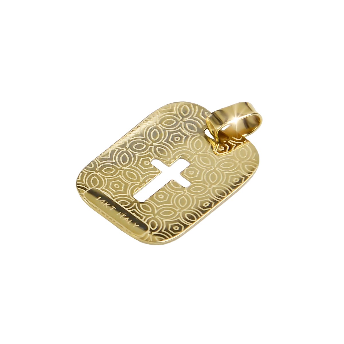 Pendentif icône Jésus en or jaune italien 14 carats pm010