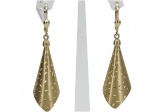 14K Yellow Gold Fantasy Hanging Earrings, No Stone cen013y