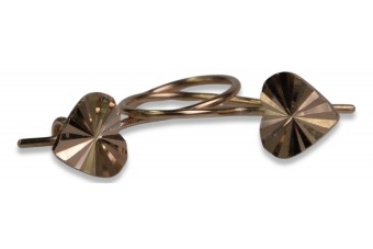 14K Rose Gold Minimalist Earrings, No Stone cen022r