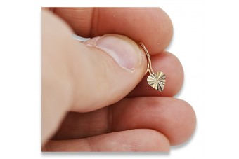 Серьги из розового золота 14K, без камней cen022r