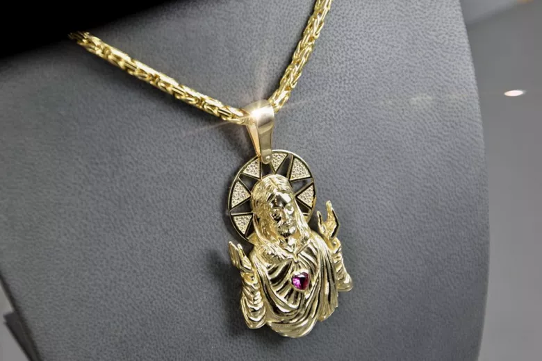 Pendentif icône médaillon Jezus zlotychlopak.pl ★ ★ or 585 333 prix bas