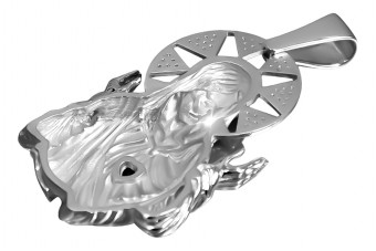 Pendentif en argent sterling 925, M, icône de Jésus pj002s