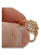 Russe soviétique rose rose 14k 585 or Bague vintage vrn179