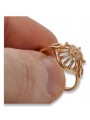 Russe soviétique rose rose 14k 585 or Bague vintage vrn179