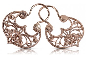 "Cercei Gipsy Vintage Autentici din Aur Roz 14k Fără Pietre" ven022 ven022
