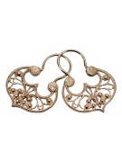 "No Stones Vintage Gipsy Earrings in Original 14K Rose Gold" ven022 ven022