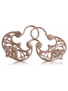 Sterling silver rose gold plated Gipsy earrings, No Stone ven022rp