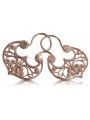 Sterling silver rose gold plated Gipsy earrings, No Stone ven022rp