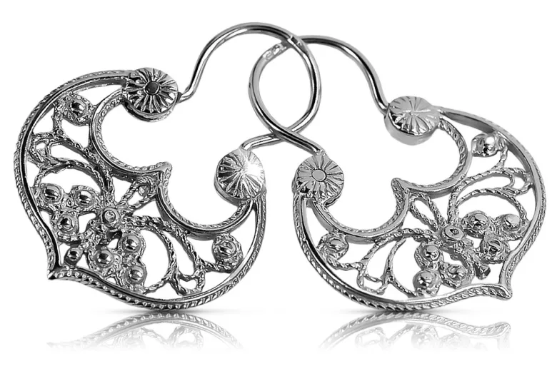 Boucles d'oreilles vintage en argent sterling 925, Pas de pierre ven022s