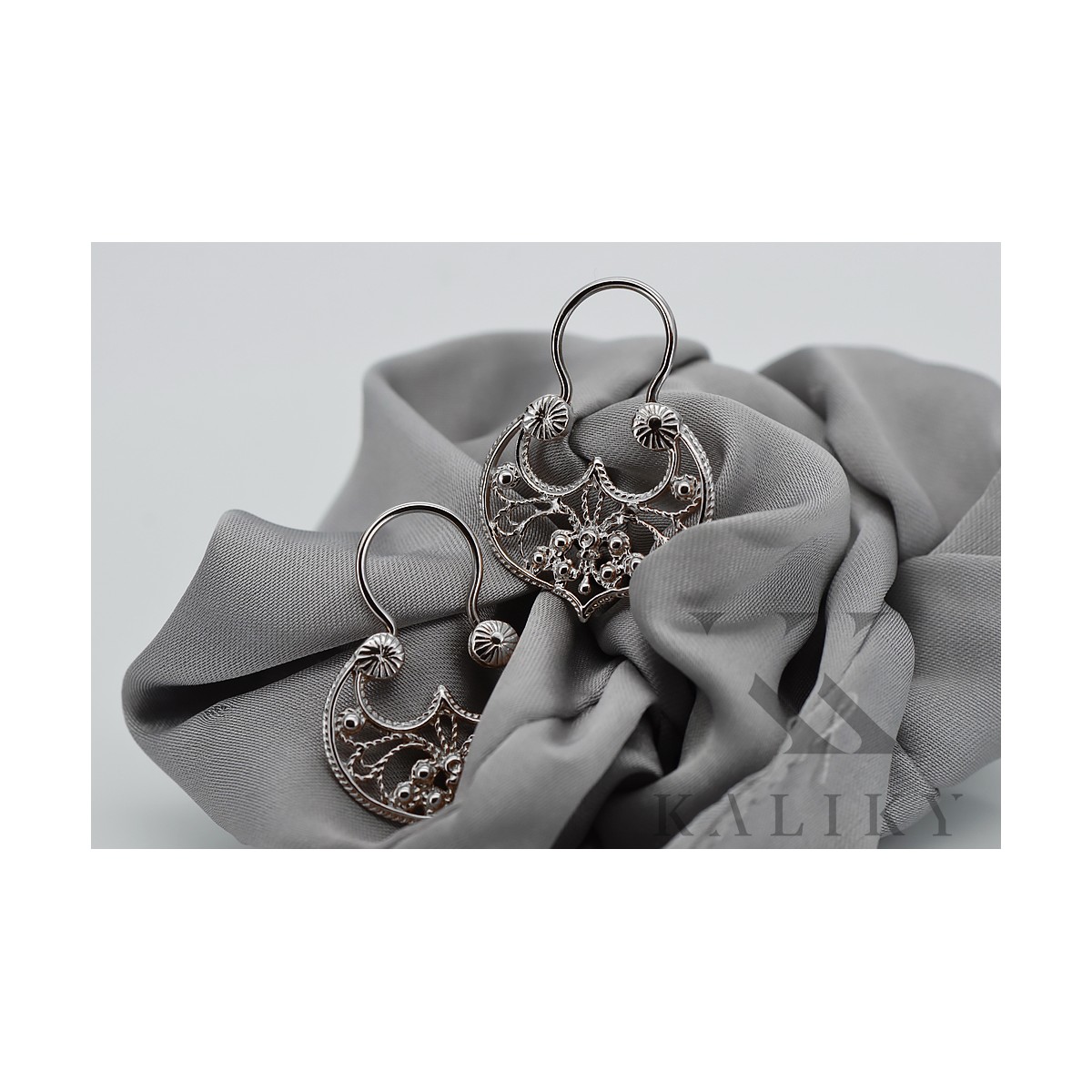 Boucles d'oreilles vintage en argent sterling 925, Pas de pierre ven022s