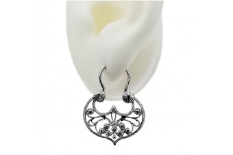 Sterling Silver 925 Vintage Earrings, No Stone ven022s