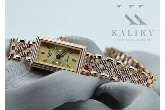 14 Karat Roségold Damen Armbanduhr Geneve Lady Geschenk lw030r