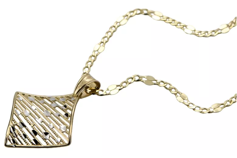 Pendentif Feuille en Or 14k avec Chaîne cpn052yw&cc077y