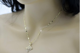 Golden Leaf Necklace with Chain cpn052yw&cc077y