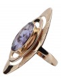 Russische sowjetische Rose 14 Karat 585 Gold Alexandrit Rubin Smaragd Saphir Zirkon Ring vrc189