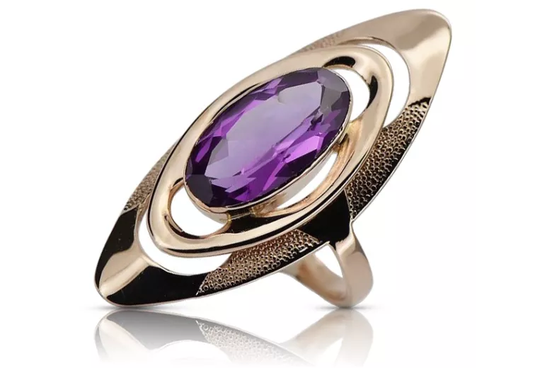 Eleganter Amethyst Ring in Original Vintage 14 Karat Roségold,  vrc189 vrc189