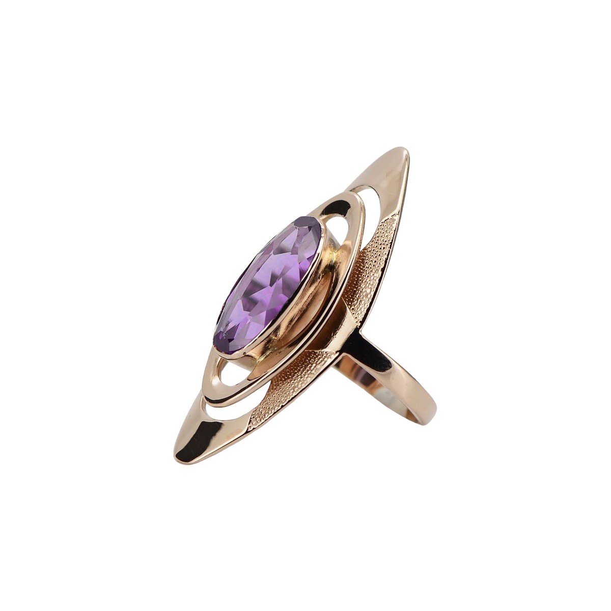 Eleganter Amethyst Ring in Original Vintage 14 Karat Roségold,  vrc189 vrc189