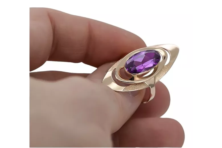 Eleganter Amethyst Ring in Original Vintage 14 Karat Roségold,  vrc189 vrc189