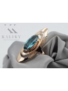 Eleganter Aquamarinring in 14k Originales Vintage-Roségold  vrc189 vrc189